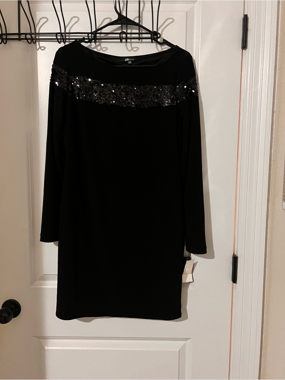 Jump Black Long Sleeve Dress with Sequin Band